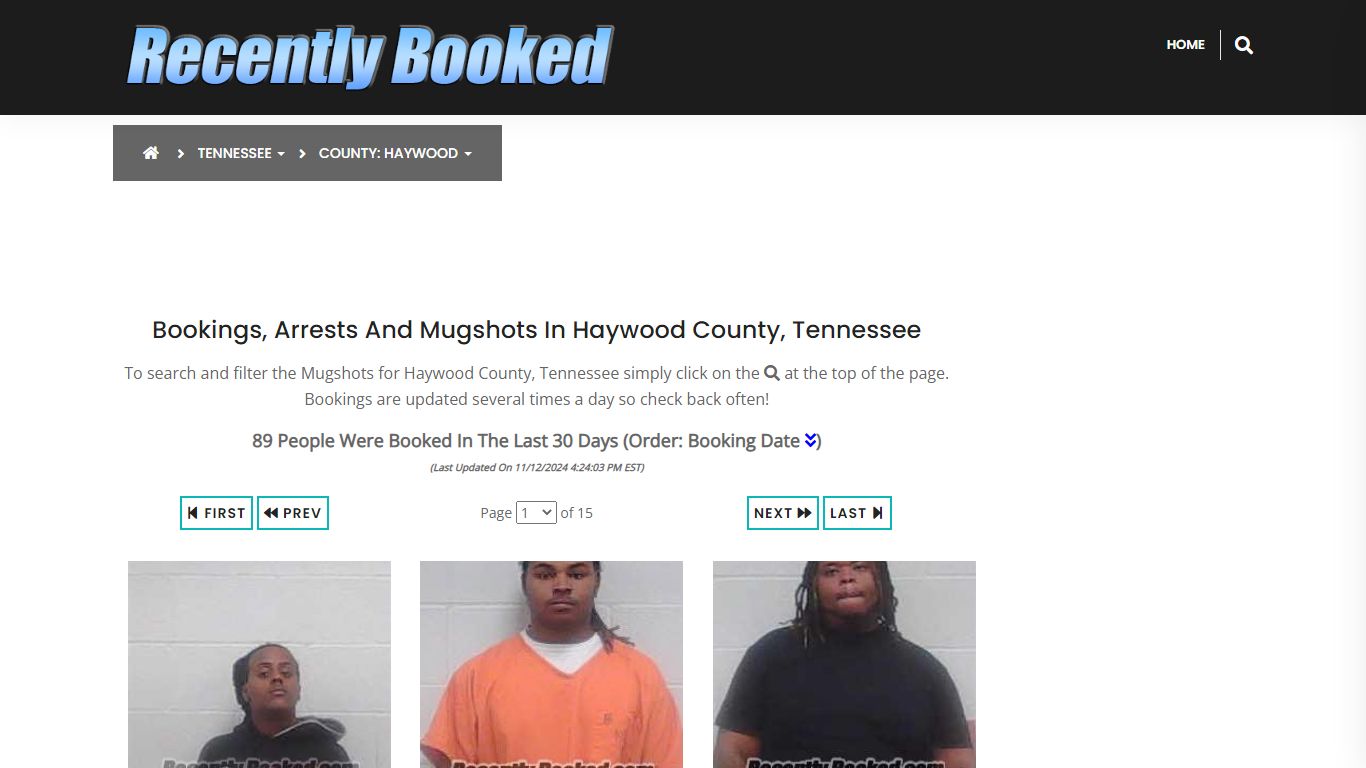 Bookings, Arrests and Mugshots in Haywood County, Tennessee